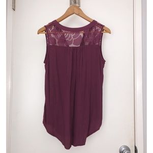 PIXLEY Purple V-Neck Tank Top Size M